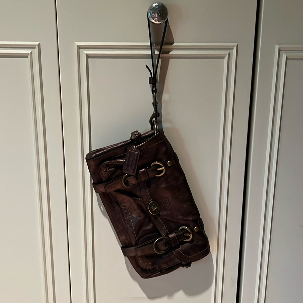 Coach metallic brown large clutch. Mint condition.